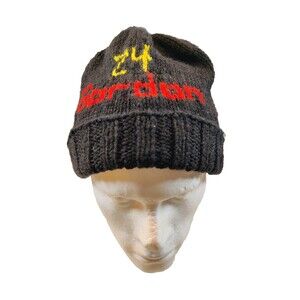 Custom Homemade Hand Knit 24 Gordon Beanie Black Winter Hat